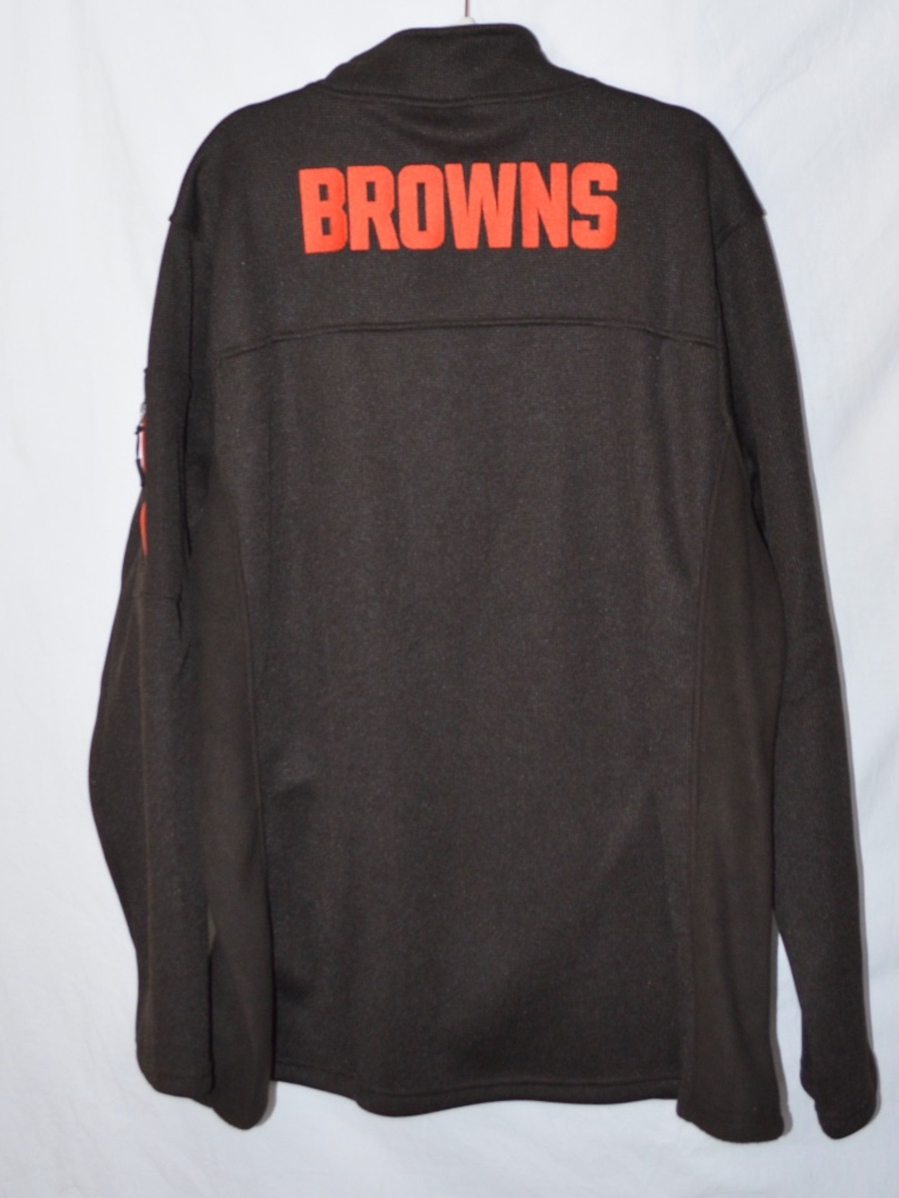 NEW NFL Cleveland Browns 1/4 Zip Heavy Waffle Knit Pullover XXL Brown Fleece NWT - Picture 5 of 6